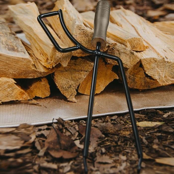 Huanbush Fire Tongs and Bellows Set Compact, Lightweight for Fire Pit, BBQ, Camping