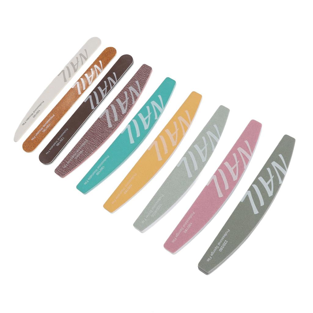 Набор из 9 предметов, набор пилочек для ногтей различной формы, профессиональные маникюрные инструменты, моющийся набор буферов для ногтей для акрила