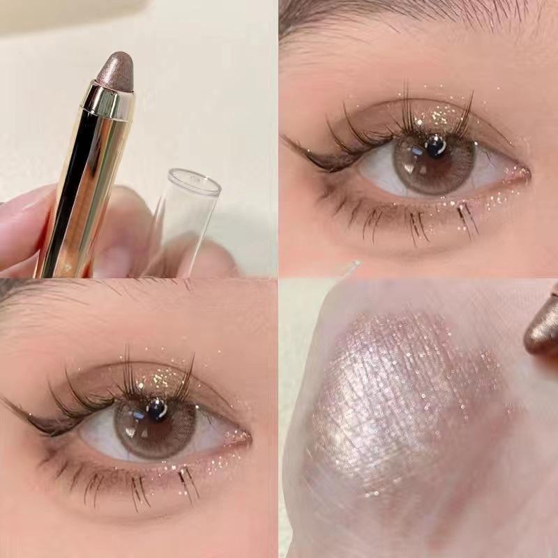 Блестящая ручка-хайлайтер, перламутровый карандаш для лежачего шелкопряда, водостойкий, долговечный осветляющий карандаш для глаз, белый, серебряный макияж для глаз