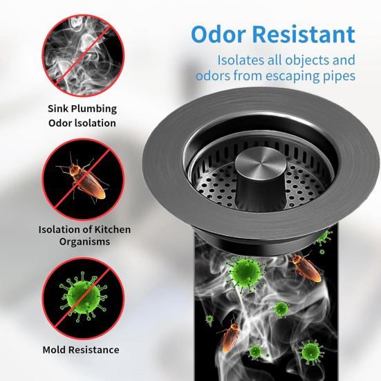 Kitchen Drain Anti-Clogging Strainer Rust-Resistant Universal Sink Sink Stopper