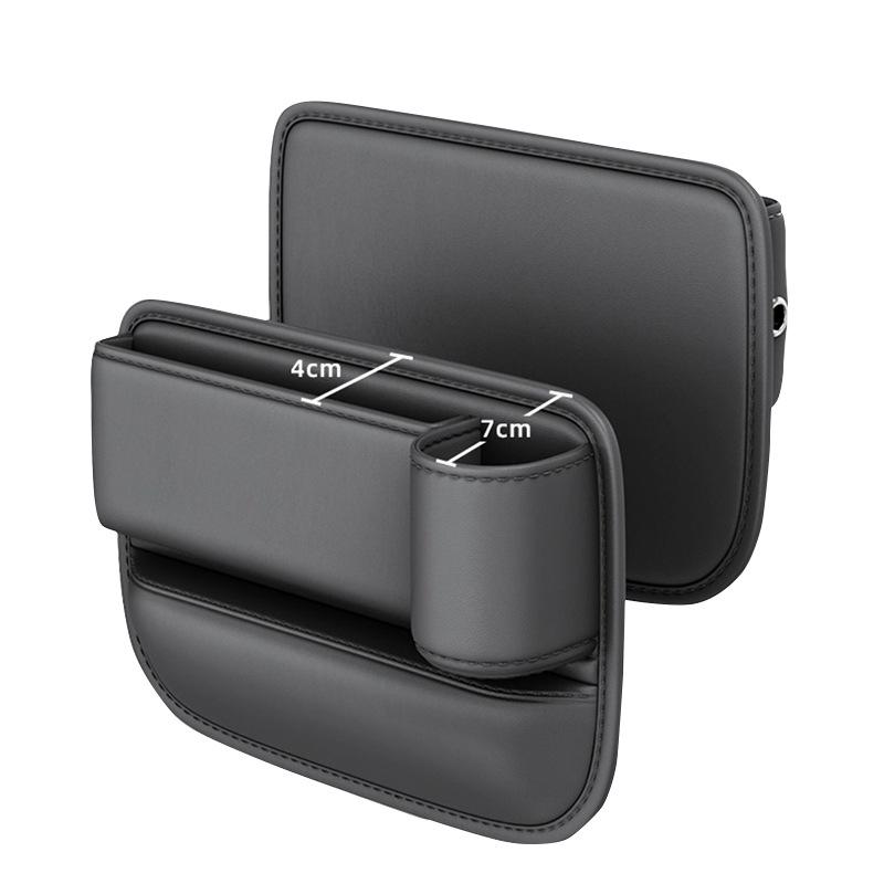 Органайзер для автомобильного сиденья из искусственной кожи, боковой ящик для хранения автоконсоли с подстаканником, ящик для хранения в щели сиденья для