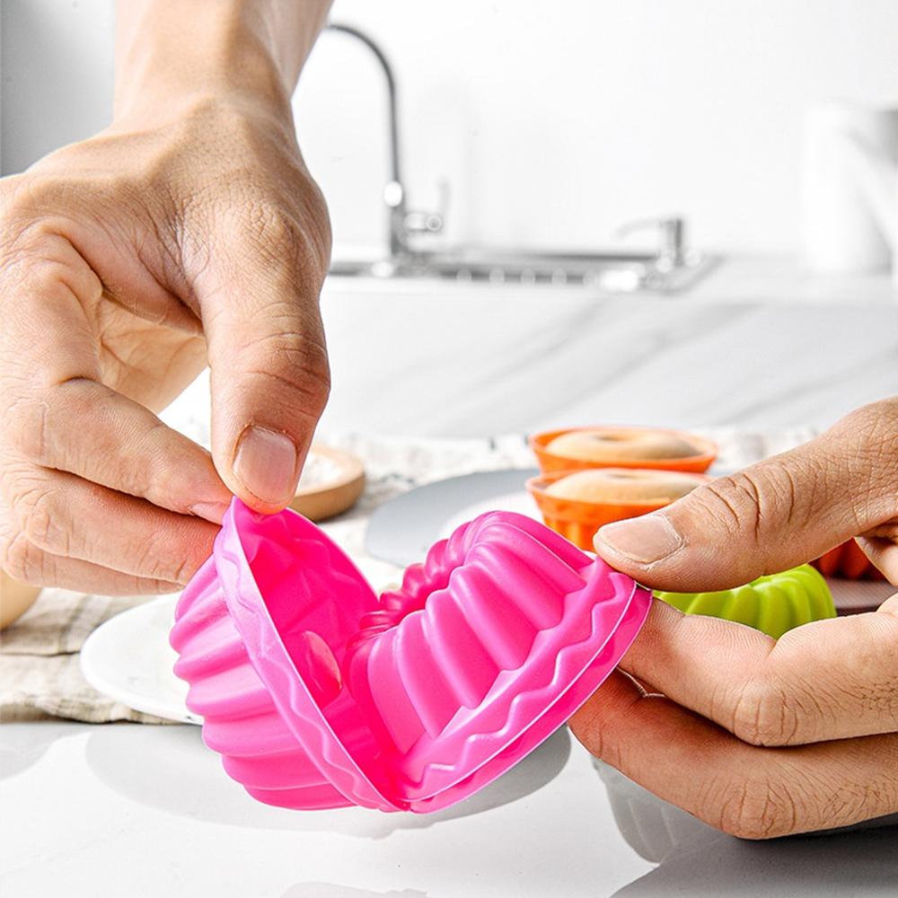 6 шт. силиконовые формы для торта, кексы, маффины, пирожные, яичные тарты, кексы, десерты, формы для выпечки, инструменты для выпечки, цвет случайный