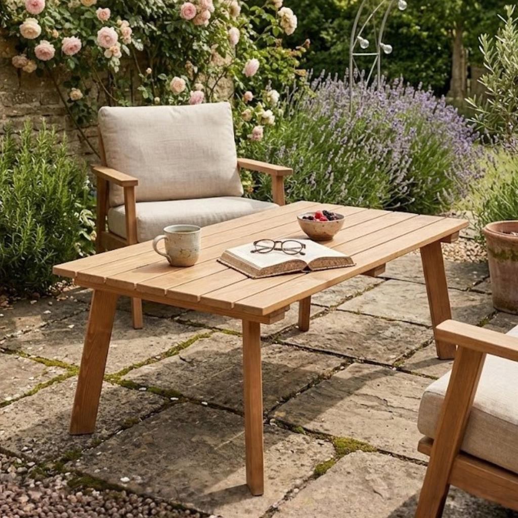 Coffee Table Garden Table Pine Wood Rectangular Table 119x59x44