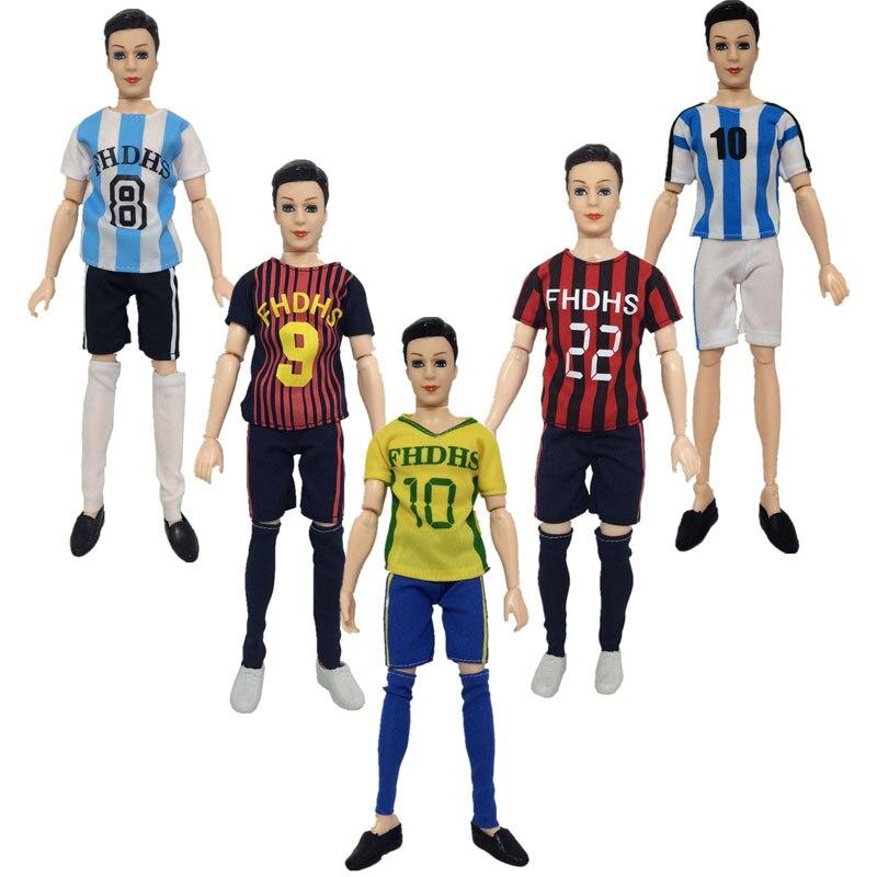 1 комплект, спортивная одежда для футбола 1/6, одежда для куклы Кена, одежда для мальчиков, топ, шорты, носки для бойфренда Барби, кукла Кена, мужские спортивные костюмы