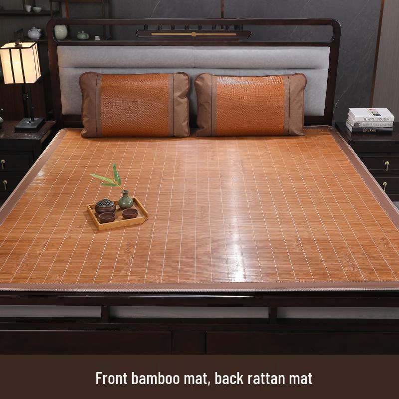Free Shipping Bamboo Summer Mat, Foldable & Double-Sided for 0.9-1.8m Beds