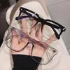 Transparent Computer Glasses Frame Women Men Anti Blue Light Square Blackout Glasses
