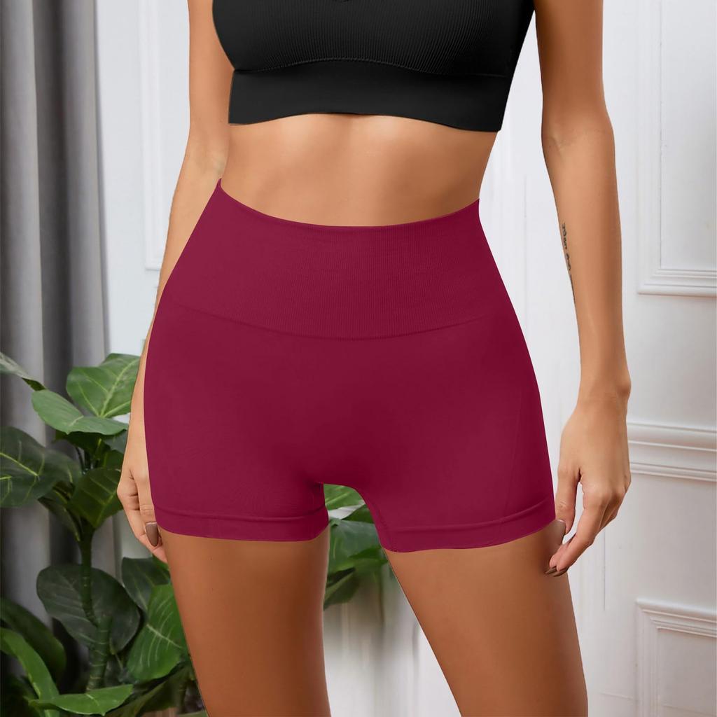 Women's Casual Peach Butt Yoga Shorts High Waist Sports Fitness Nude High Bounce Running Quick Dry Three-quarter Pants
