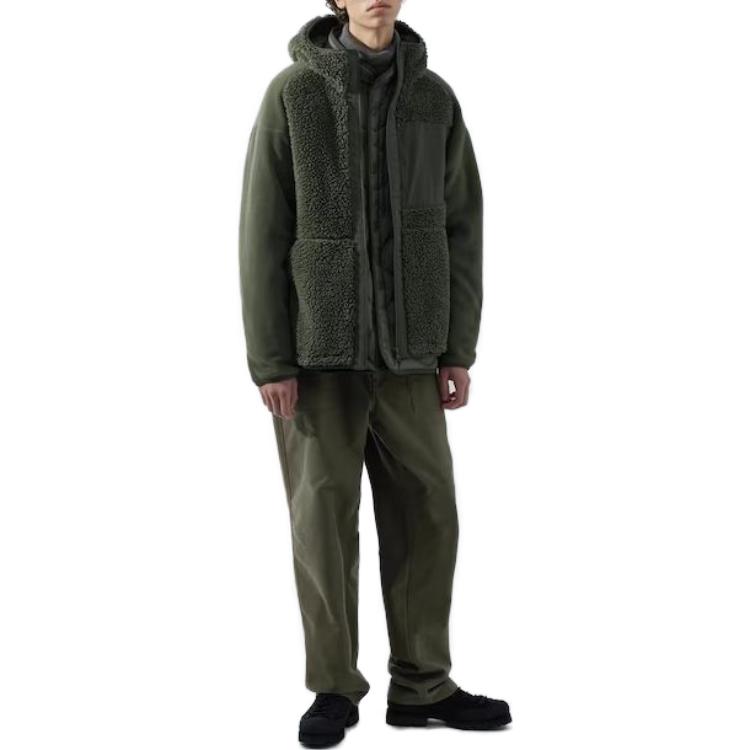 Uniqlo Худи на молнии из флиса унисекс, коллаборация с White Mountaineering, Осень/Зима 2023, оверсайз, 463350-58