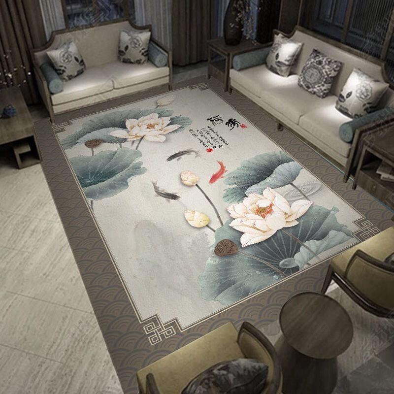Ковер в китайском стиле для гостиной, дома, нескользящий, в китайском стиле, для спальни, прикроватной комнаты, напольный коврик, одеяло для журнального столика