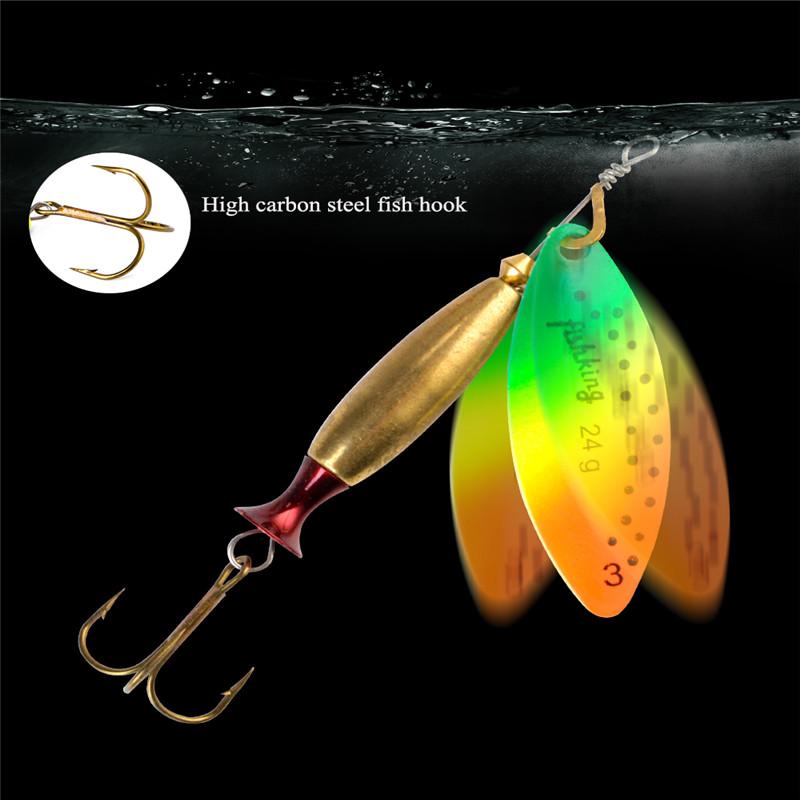 FISH KING Spinner Bait Long Cast 18 г 24 г Ложка Приманки Щука Металлическая рыболовная приманка Окунь Жесткая приманка Con Ganci
