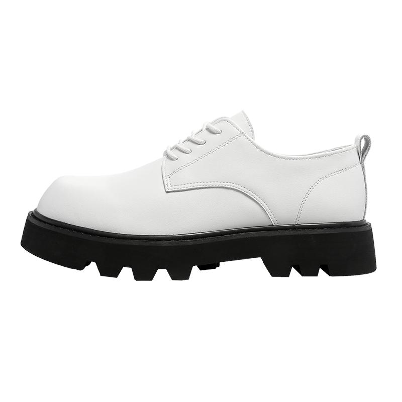 Модные новые трендовые мужские туфли на толстой подошве из кожи, деловые мужские туфли на шнуровке, рабочие туфли-оксфорды на платформе, повседневная обувь с противоскользящей подошвой