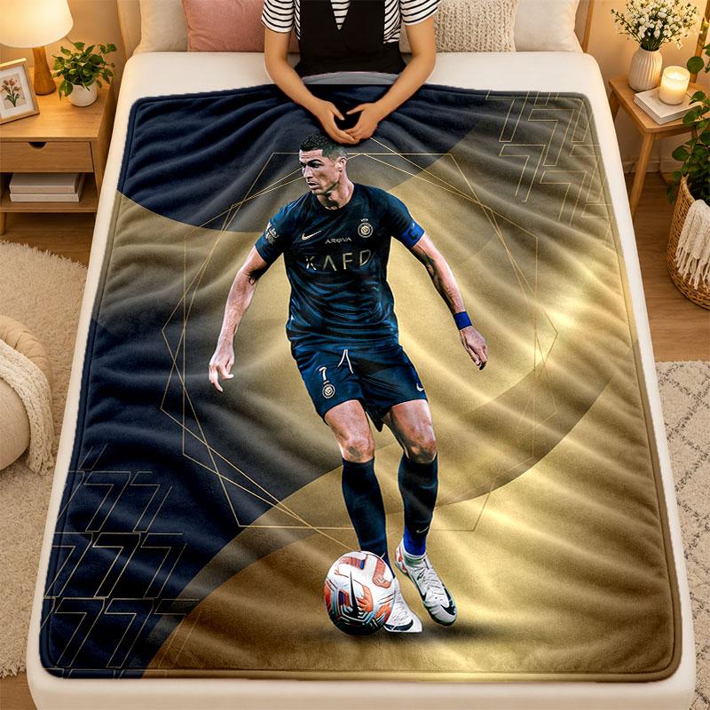 Фланелевое одеяло Криштиану Роналду Теплое Мягкое Плед для Использования в Помещении на Диване Кровати Гостиной
