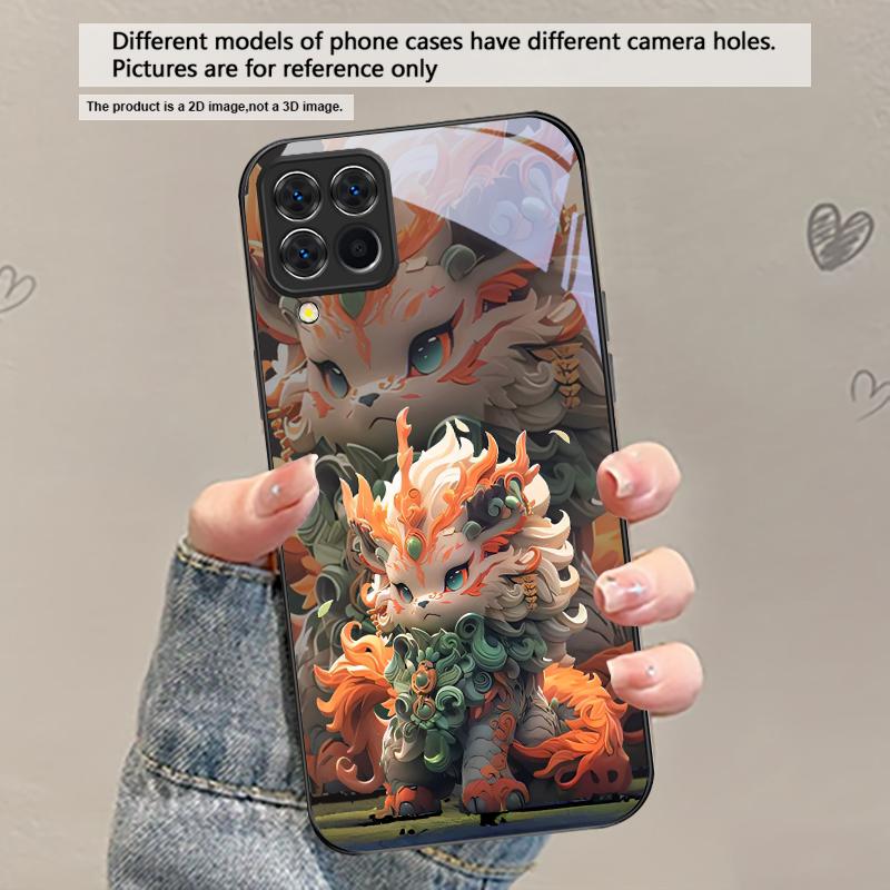 Кирин с развевающимися волосами Для Samsung Galaxy A30 A31 A32 A33 A34 A35 A42 A30s A20 A25 A26 A51 A56 A54 A72 A73 A70 Стеклянный чехол для телефона