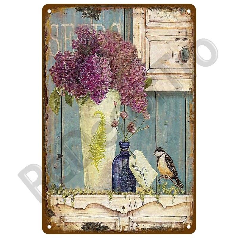 Gardening Flowers Vintage Metal Sign Funny Plants Retro Sign Home For Garden Outdoor Wall Decor Home Sweet Tin Sign Farm Birds