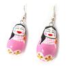 [J8246] - Pink 'Russian Dolls' Designer Earrings