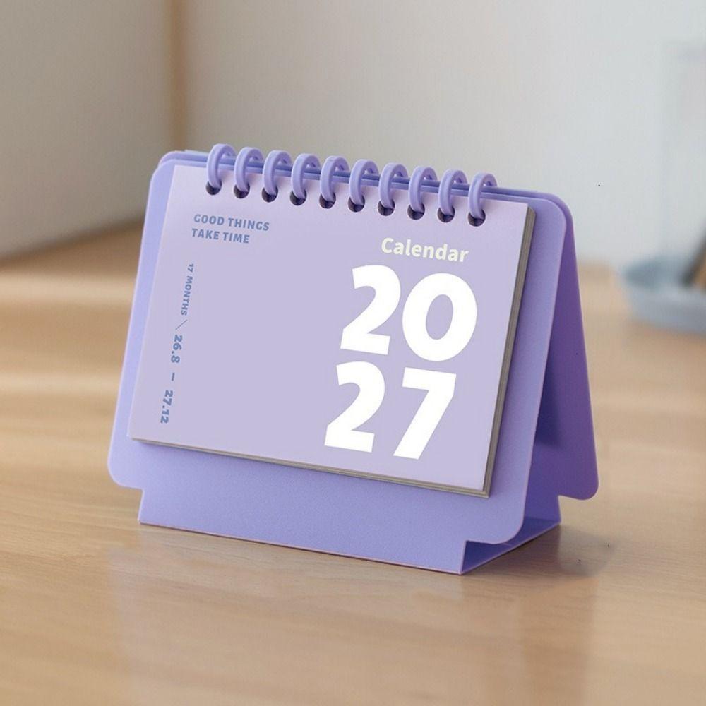 Portable Pocket Calendar Spiral Binding Desktop Calendar Daily Planning Calendar  Planner