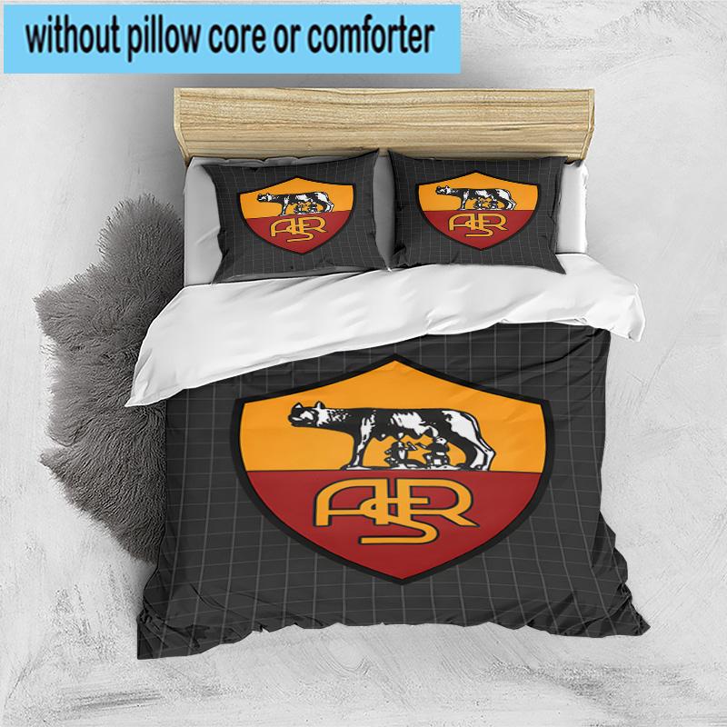3pcs Rome Wolf Football club Printed Bedding Set Duvet Cover Closure Includes 1 Duvet Cover & 2 Pillowcases Bedding Sets Home Decor Gifts