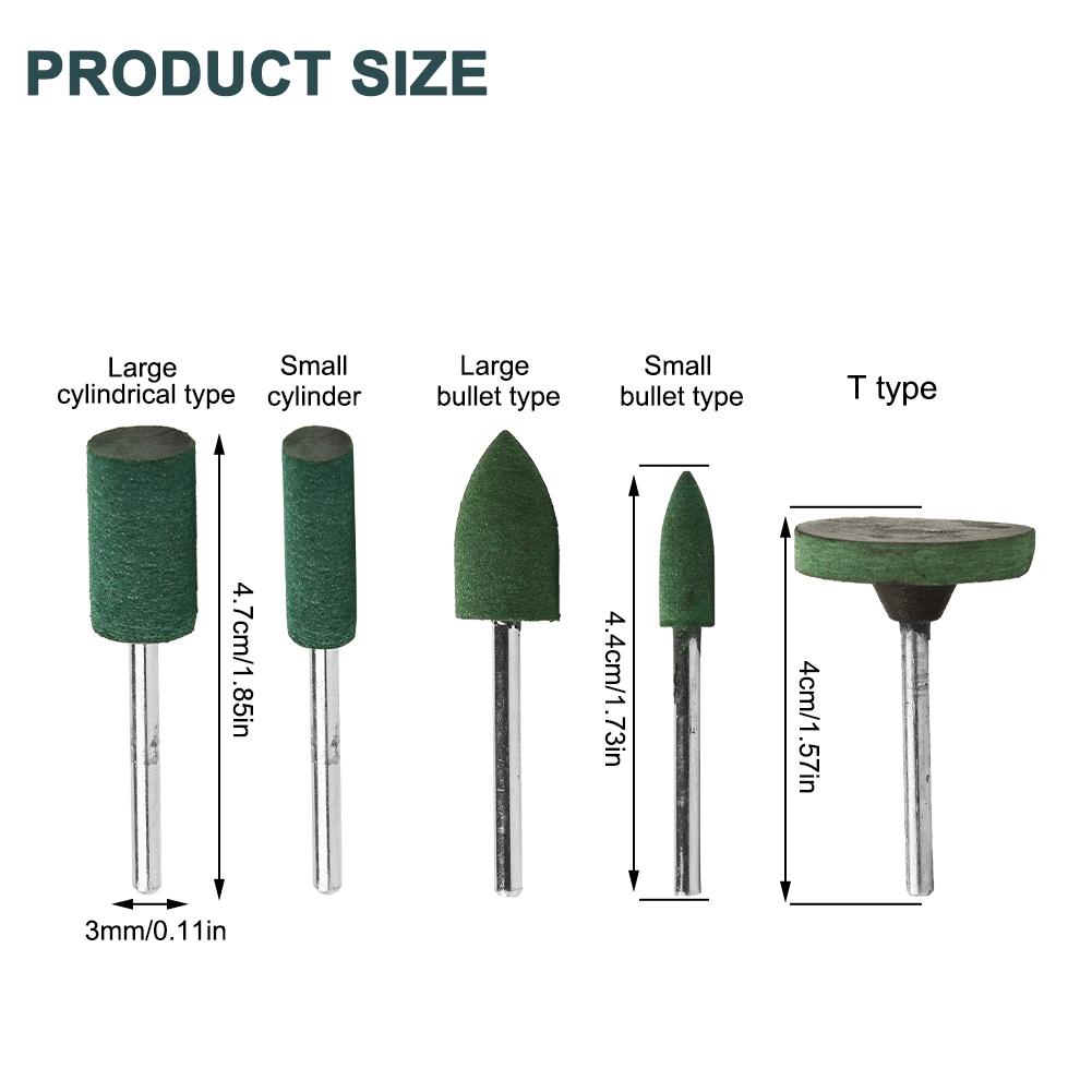 Резиновые шлифовальные головки 5 шт./набор для полировки нефрита