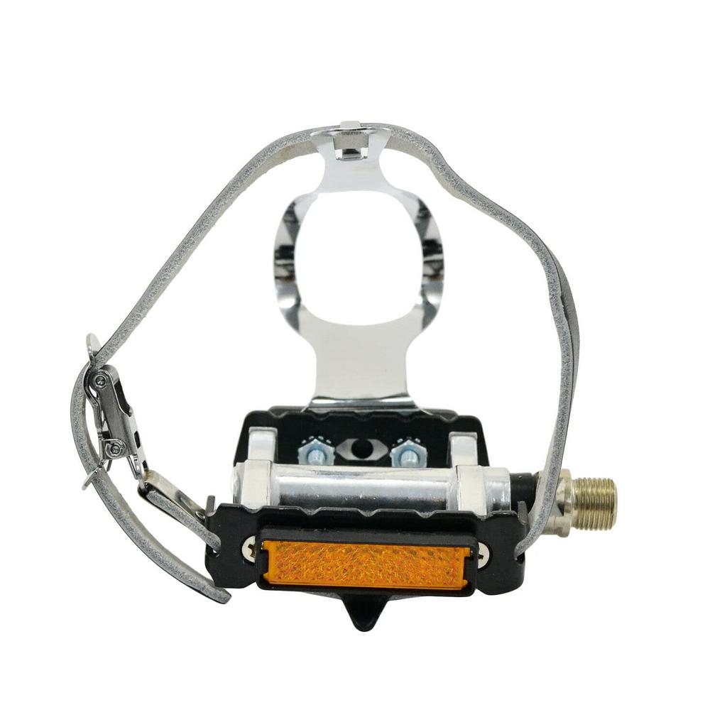 FPD Road Touring Pedals with Toe Clips Cages FD2334 NWL-424B+S41+T12 Straps,