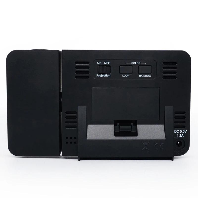 Метеостанции для помещений 8 цветов Проектор экрана Цифровой будильник Настольные светодиодные часы с проекцией температуры и времени