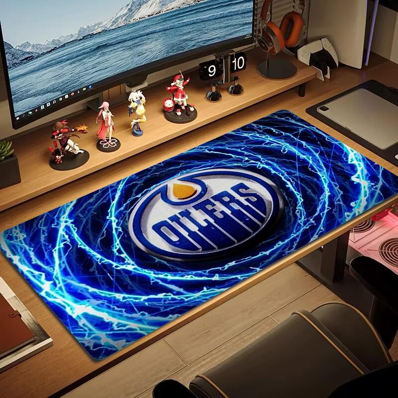 Edmonton Oilers Logo Color Mouse Pad Large Gaming Table Cushion Non-slip Laptop Tablet Big Mousepad XXL Mat Mini PC Playmat With Lock edge