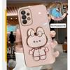 Чехол для телефона для Xiaomi Poco X7 X6 F7 Pro M6 F6 F3 F4 X5 X3 C65 C75 Зеркало для макияжа Кролик Держатель Прямой край Мягкая обложка