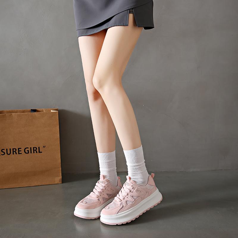 CRLAYDK женские кружевные летние дышащие туфли на платформе модные прогулочные кроссовки для скейтбординга увеличивающие рост повседневные теннисные туфли на шнуровке