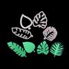 4Pcs Tropical Leaves Cookie Cutter Set Palm Leaves Fondant Cutters Mold for Luau Cake Decorating