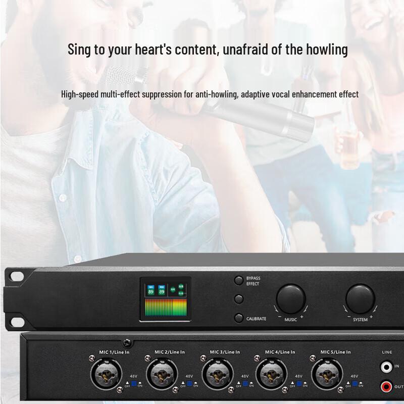 Professional Digital Audio Processor with Automatic Feedback Suppression (CN version)