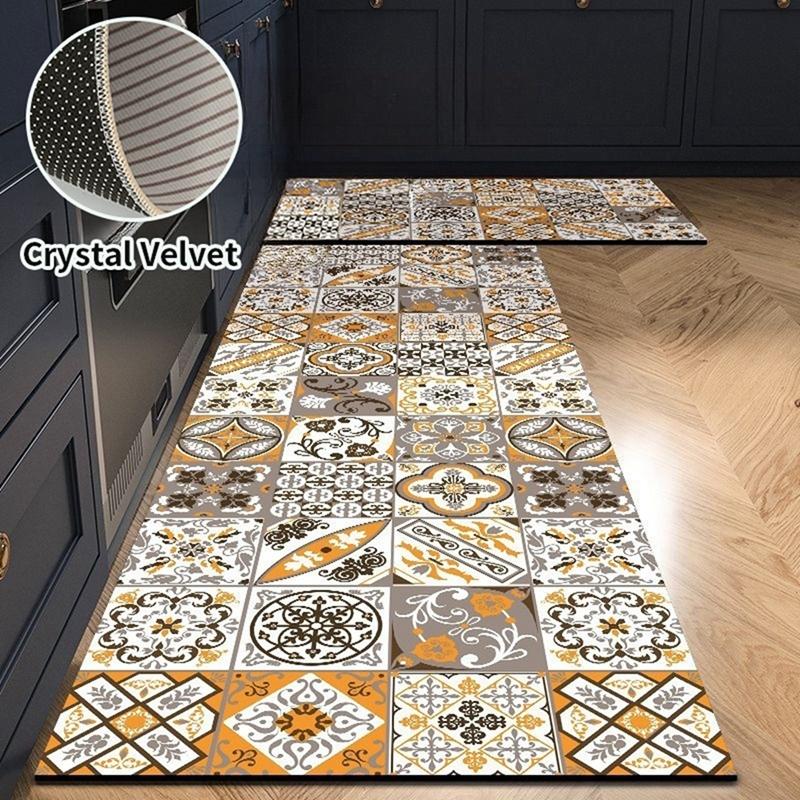 Нескользящий кухонный коврик, длинный коврик для кухни, напечатанный коврик для ног для балкона, ванной комнаты, домашний декор, ковер, входной коврик