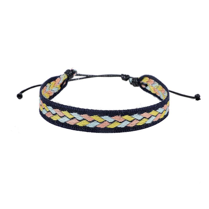 Cross-Border Bracelet Retro Handmade Bracelet Bohemian Printed Fabric Artistic Bracelet Carrying Strap Ethnic Style