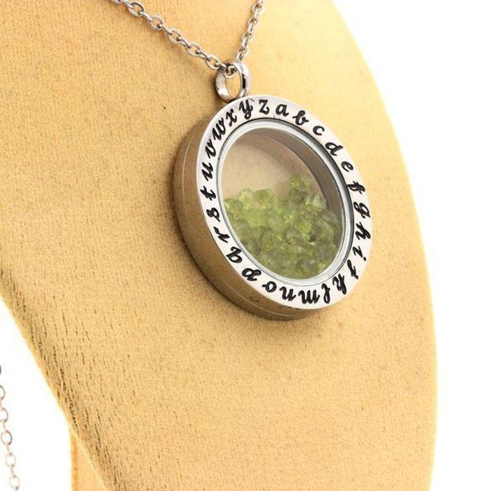 Stones and Minerals. Raw Peridot Necklace. Alphabet Model.