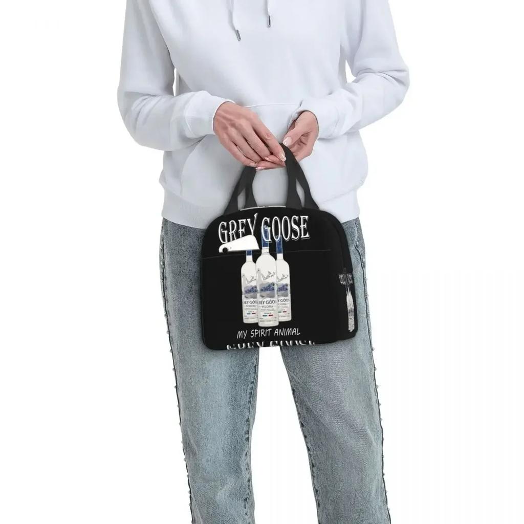 Grey Goose My Spirit Animal Vodka Funny Insulated Lunch Bag for Women Office Cooler Thermal Food Box Tote Lunch Boxes Container