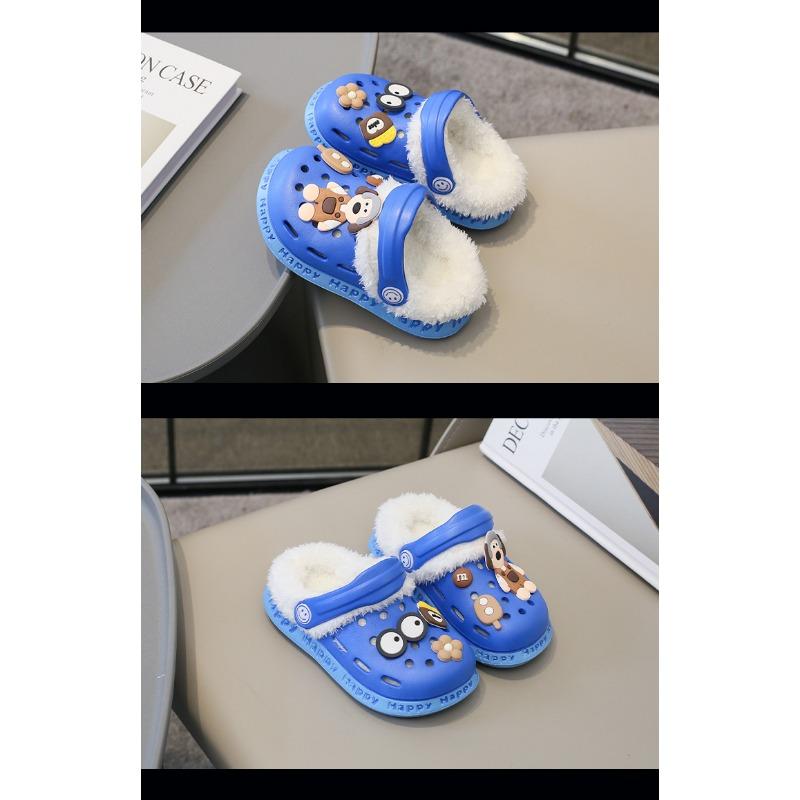 Съемная детская обувь с симпатичным зимним теплом и плюшем, теплая, хлопковая обувь, хлопковые тапочки