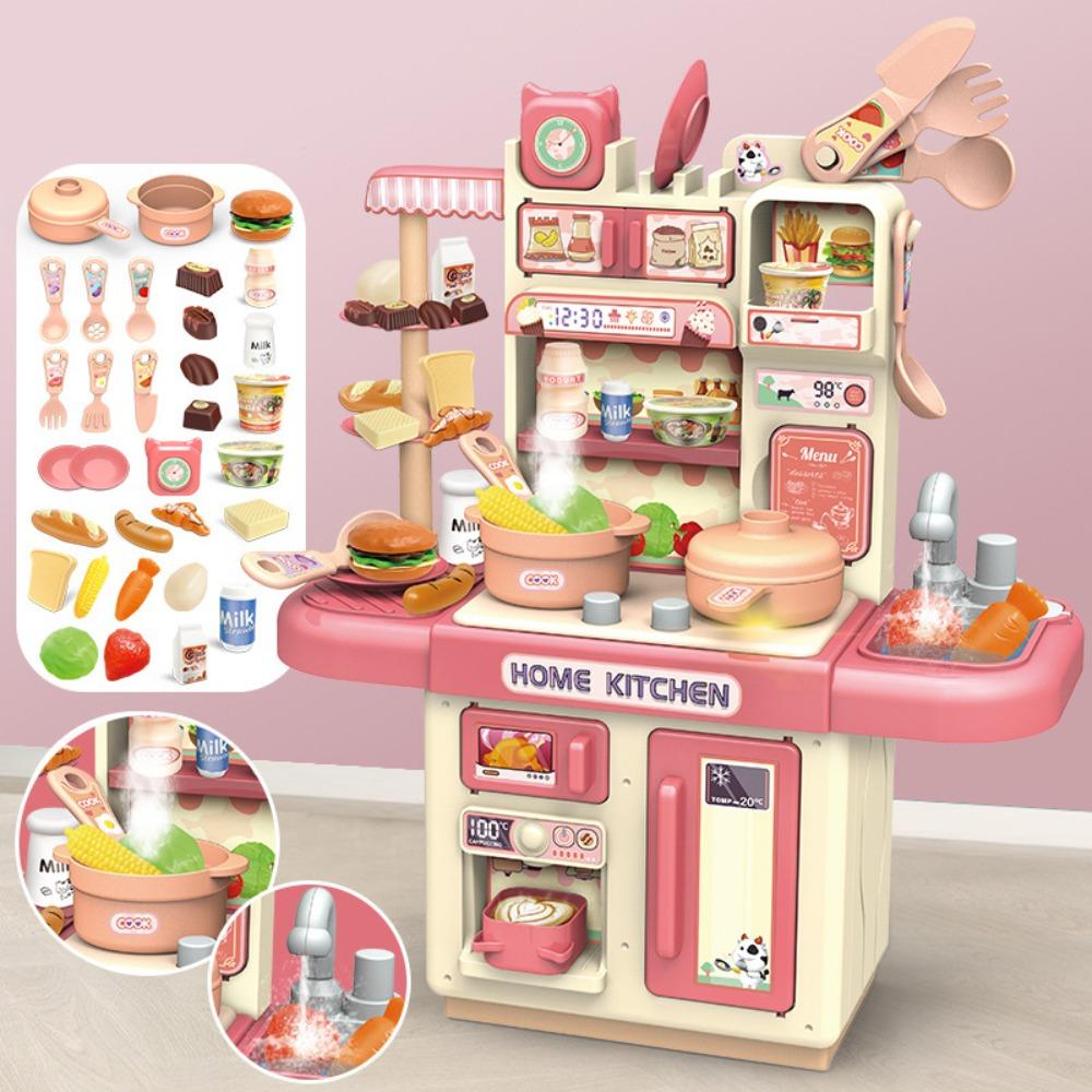 Mini Children Kitchen Toys Set Cook Food Pretend Play Role Toys Kitchen Counter Play Set Kids Gift