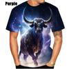 Bull Series 3D Printed Tops Adult Men's Casual Short Sleeved T-shirt
