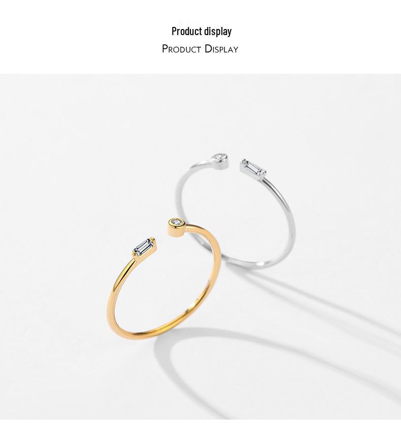 Регулируемое кольцо из стерлингового серебра S925 с микроинкрустацией цирконами - Стильное, Простое, Не тускнеет, Идеально для законодателей моды