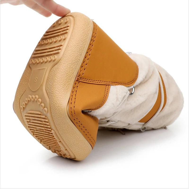 Модные женские зимние ботинки 2025 Новые утепленные космические ботинки Женские меховые вставки Высокие женские зимние сапоги Зимняя обувь Нескользящая