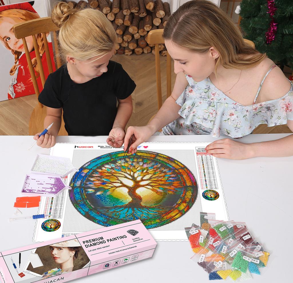 HuaCan Diamond Painting DIY Kit Lanscape Butterfly Picture Full Round Drill Mosaic Tree Paintings Rhinestone Embroidery Art Craft Home Wall Decor