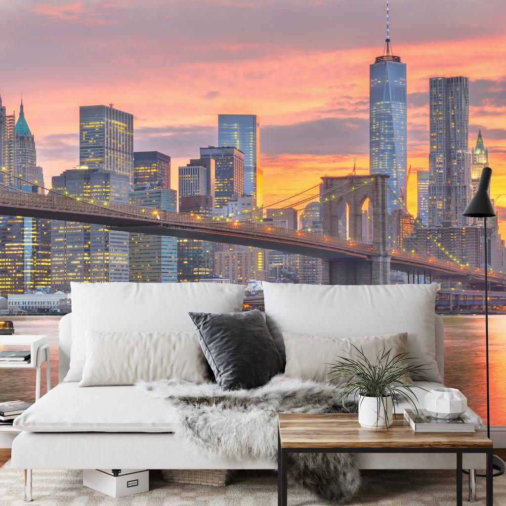 Photomural Lower Manhattan Skyline And Brooklyn Bridge Self-Adhesive Mural 104x70.5