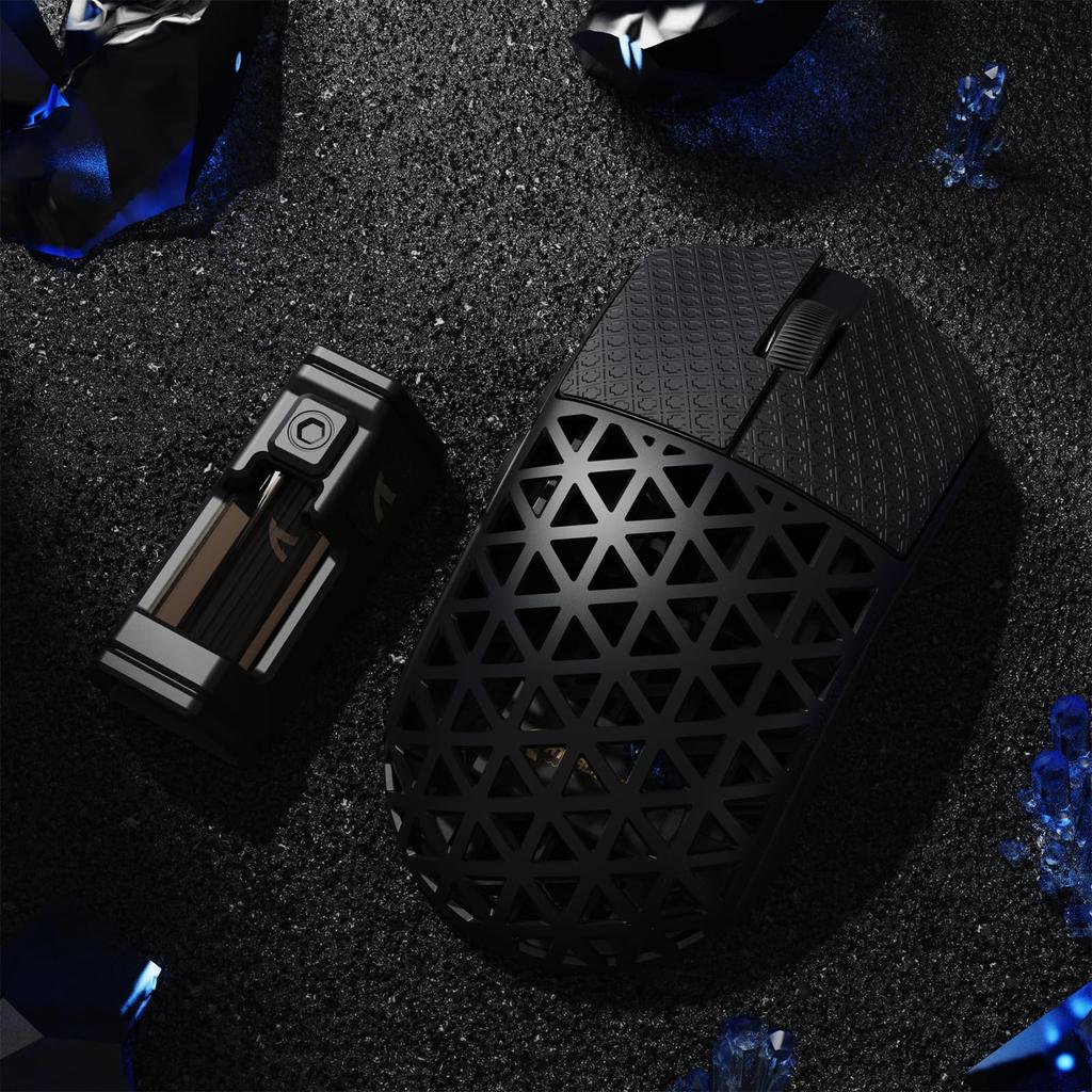 ATTACK SHARK R5Ultra Shadowless Carbon Fiber Wireless Gaming Mouse Ultra Lightweight PAW3950MAX Wireless Nordic52840 Mouse with Coiled Tape 39g±3