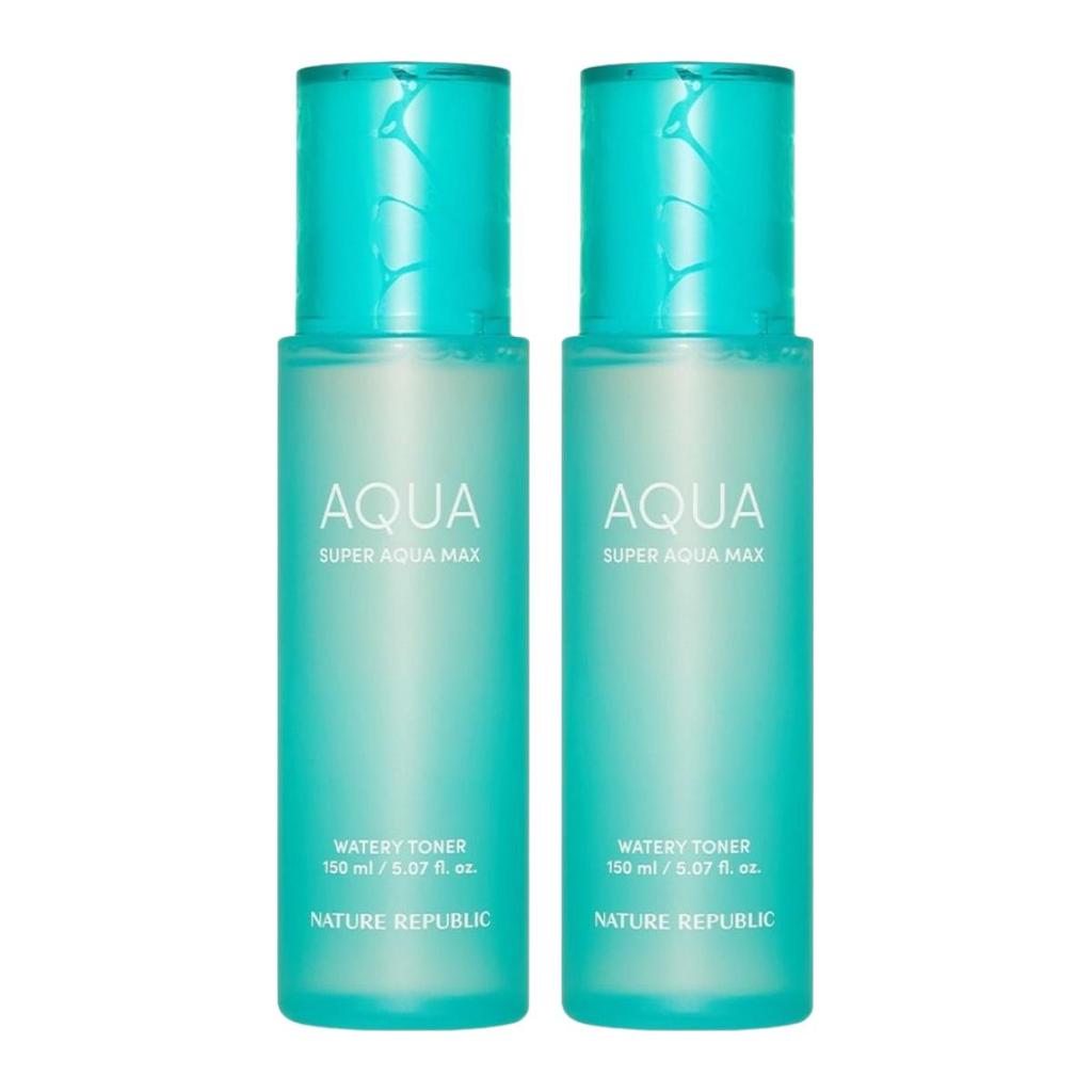 Nature Republic Super Aqua Max Водяной тонер Глубокое увлажнение и подготовка кожи Двойная упаковка 150 мл x 2