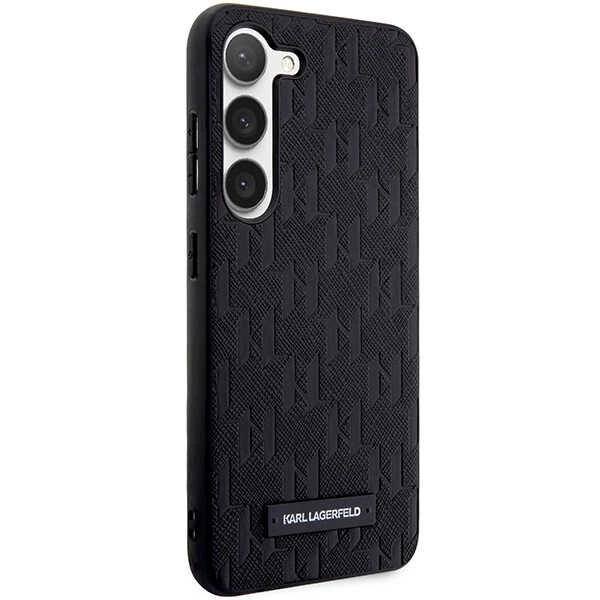 Karl Lagerfeld Saffiano Mono Metal Logo Case For Samsung Galaxy S24 - Black