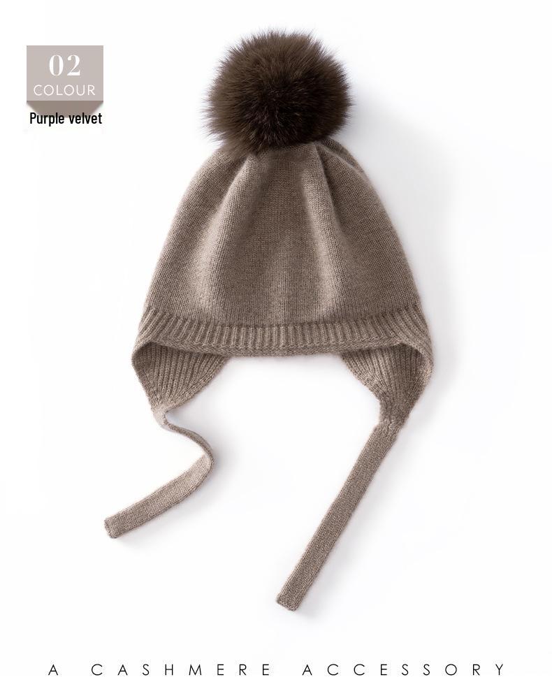 Children's Cashmere Knit Hat for Autumn & Winter - Warm, Ear Protection, Fashionable, Versatile, Turban Style for Boys and Girls