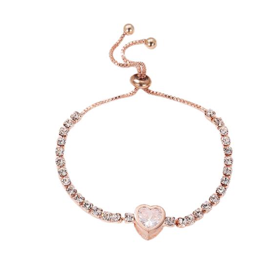 Женский браслет в форме сердца с кубическим цирконием, ювелирные изделия, блестящий браслет в корейском стиле для вечеринки