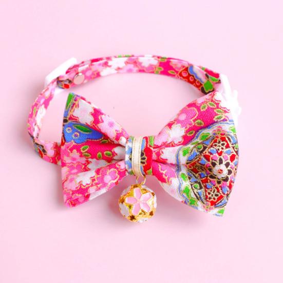 Ошейник для домашних животных в японском стиле, регулируемый отрывной воротник для домашних животных, кошек, собак, ошейники с бантом для