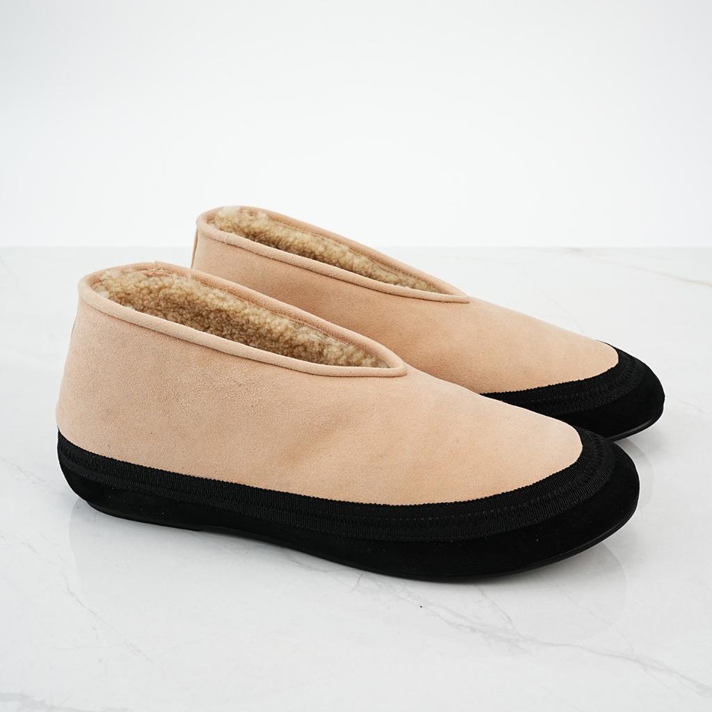 Winter Covered Ancient Velvet Fur Integrated Snow Boots Women's Simple Versatile Flat Bottom One Pedal Fluffy Short Boots