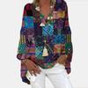 Womens Tops Women'S Fashion Boho Print Loose Blouse Long Sleeve V-Neck Loose Shirt Top