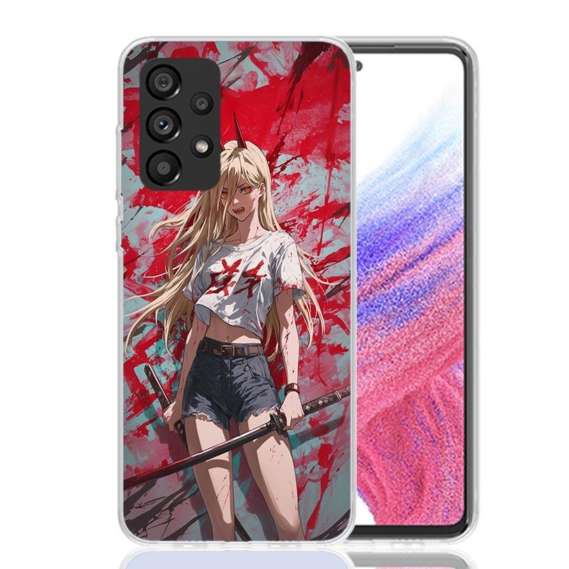 C-Chainsaw Mans Power Phone Case For Samsung Galaxy A52 A32 A22 A12 A02S A50S A30S A51 A31 AA71 Note 20 Ultra 10 S10 Plus Galaxy
