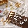 Trendy High-end Geometric Earrings Irregular Ring Earrings Metal Chain Fashion Cold Wind Earrings